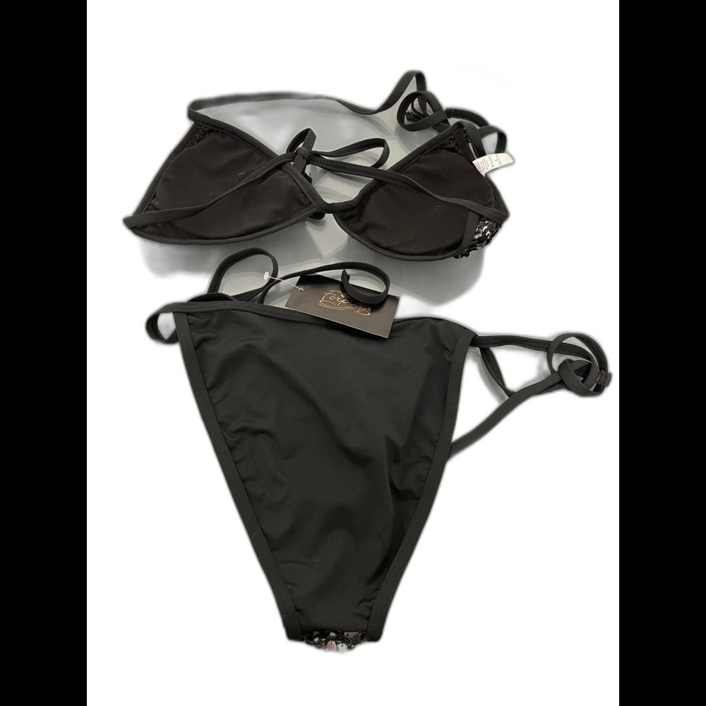 Fashion nova black and silver sequence Bikini L - Picture 6 of 6